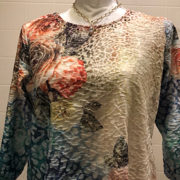 Alfred Dunner Petite Small Multicolor Top - Picture 2 of 6